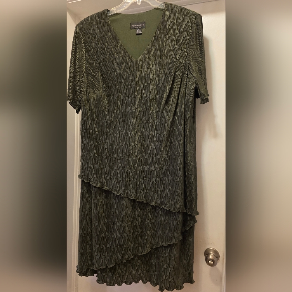 Chic Asymmetrical Olive Dress